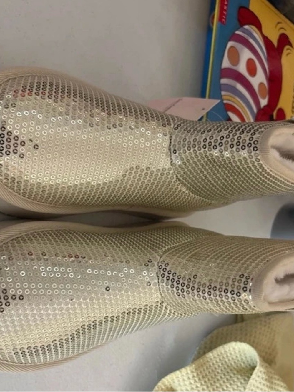 Juicy Couture Ivory Sequin Ankle Booties